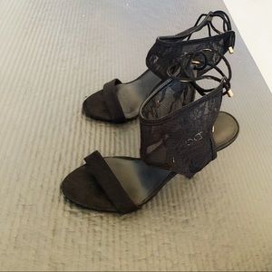 Aldo black lace heels
